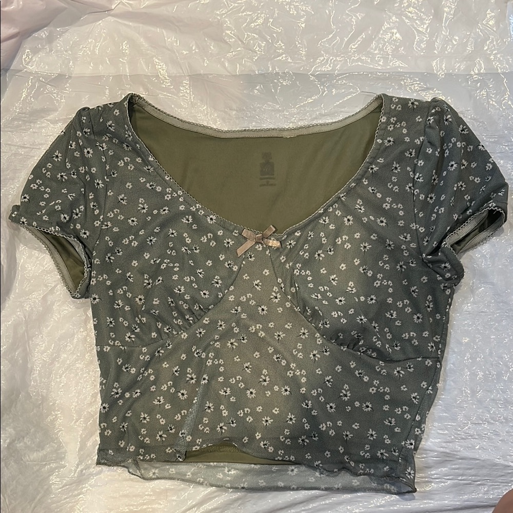 Floral Green Women's Top